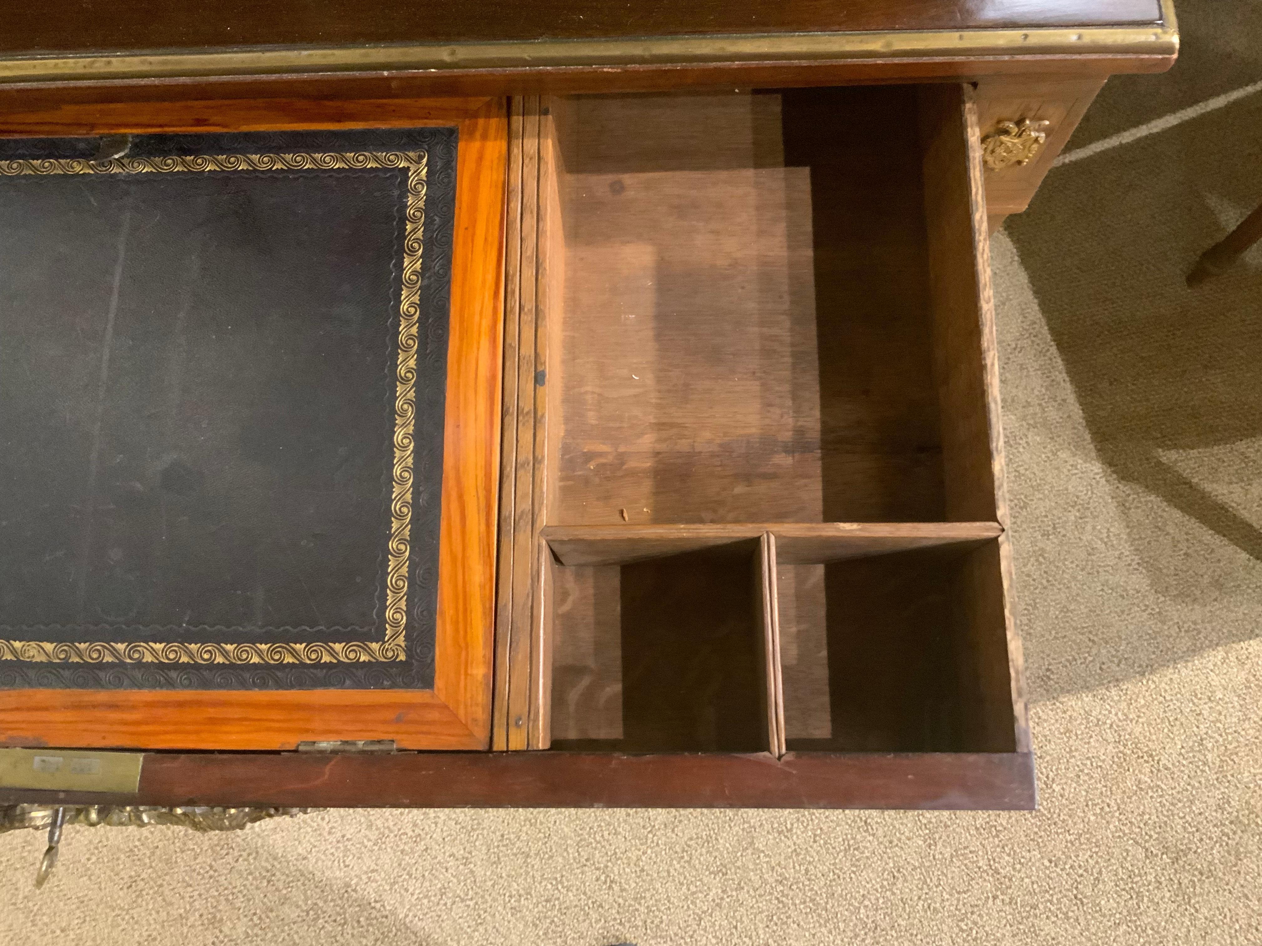 Walnut English secretary/desk 19 th c. With display For Sale