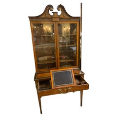 Segretaria/scrivania inglese del 19° secolo. Con display