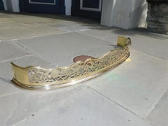 English Serpentine Chased Foliage Fire Fender with Flanking Bird & Serpent, 1760