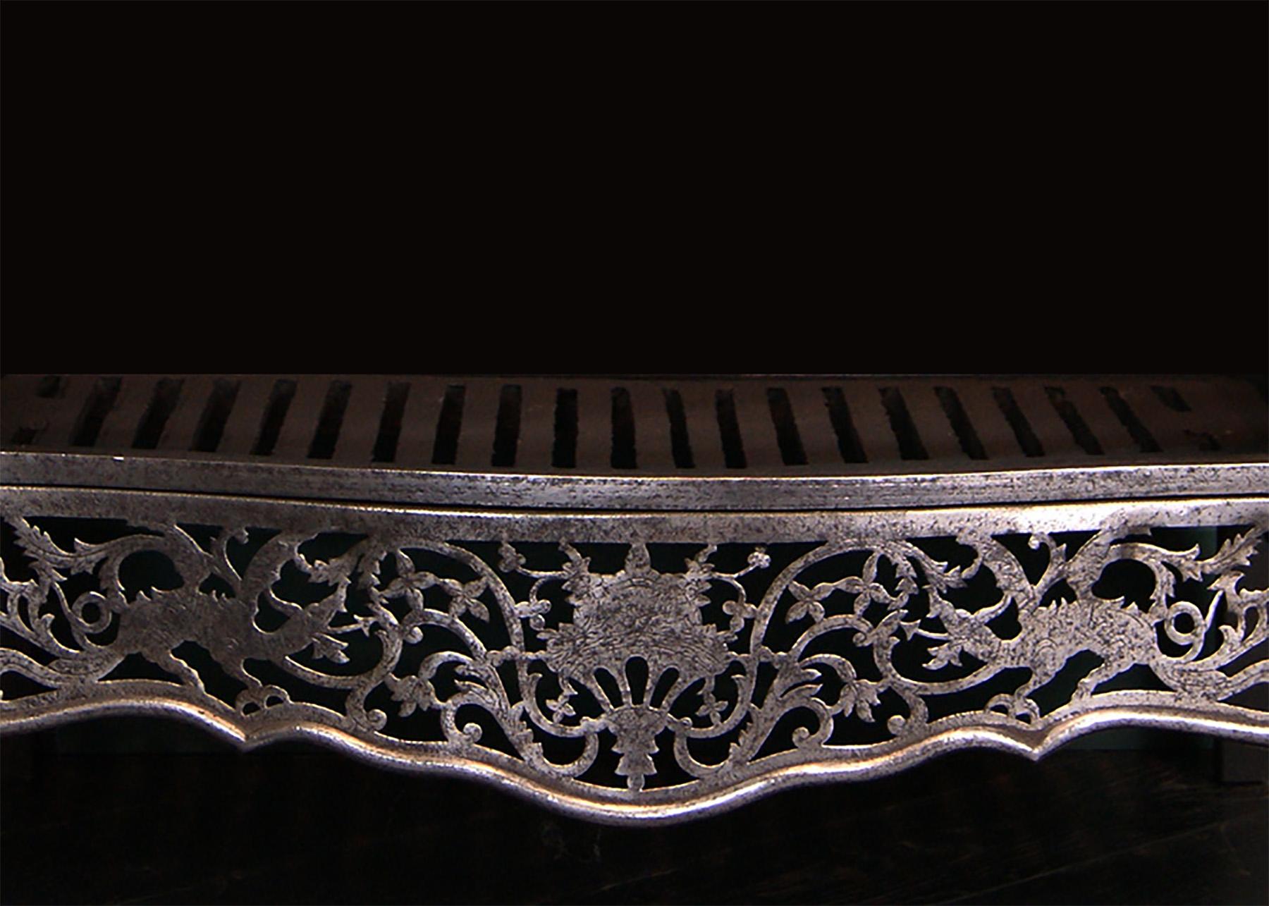 Polished English Serpentine Fire Grate For Sale