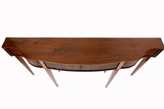 English Serpentine Tambour Console Table