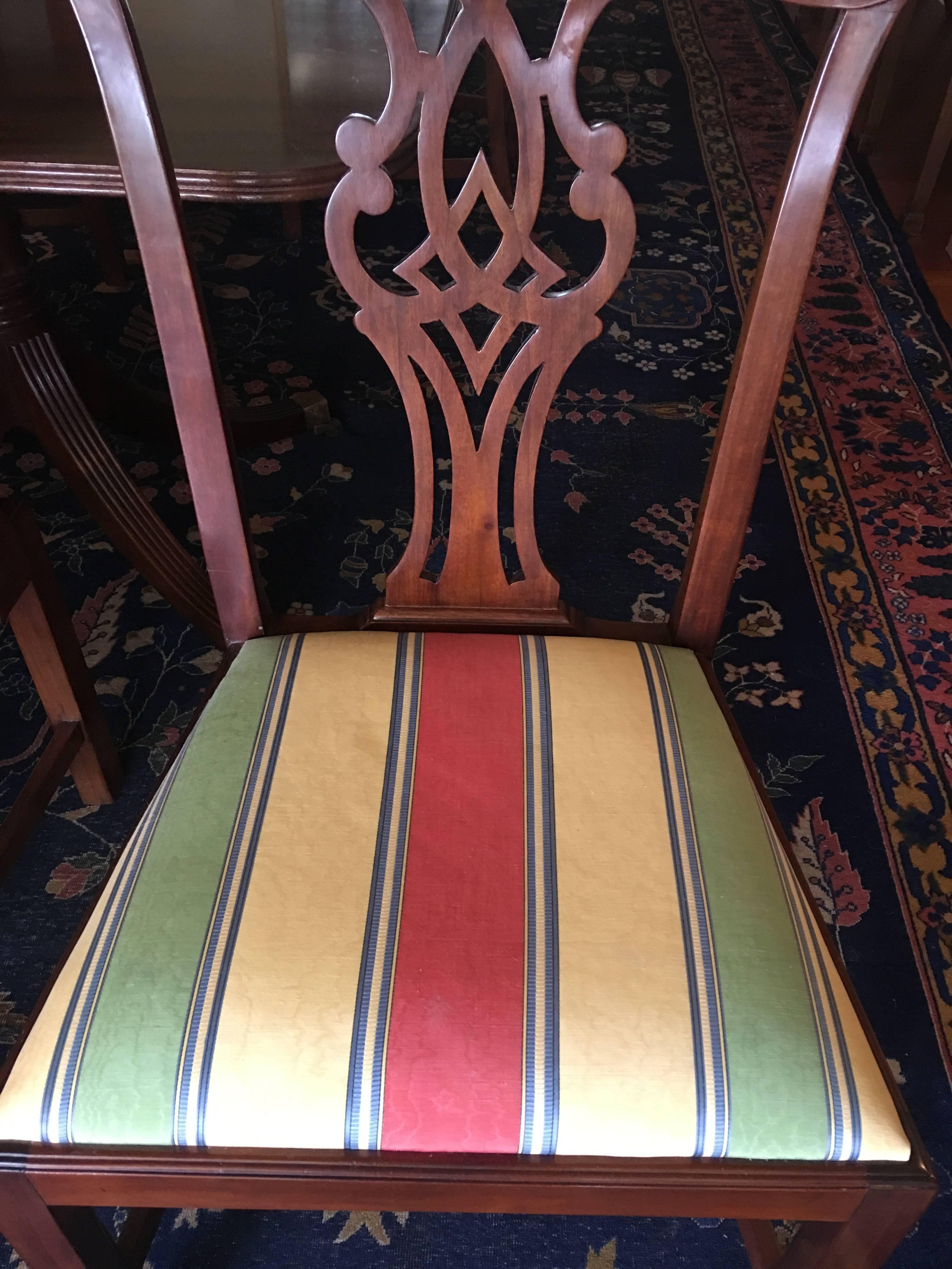 English Set of Eight Chippendale Style Mahogany Dining Room Chairs, circa 1870 2