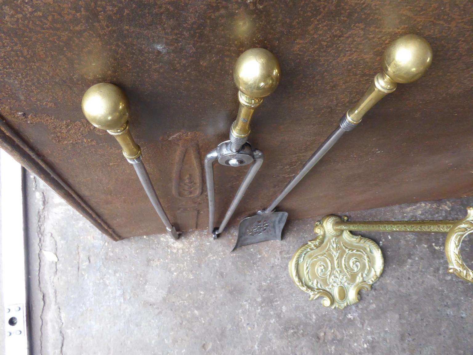 English Set of Fireplace Tools, Victorian Companion Set, 19th Century For Sale 5