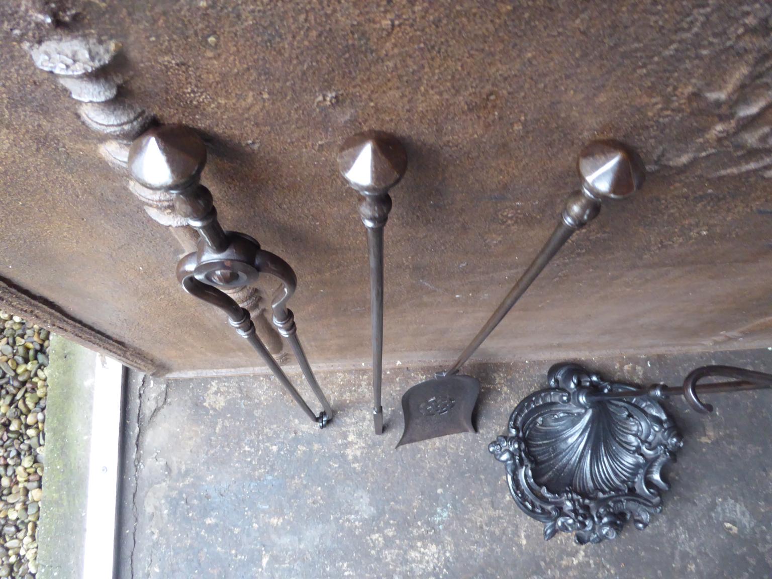 English Set of Fireplace Tools, Victorian Companion Set, 19th Century For Sale 6