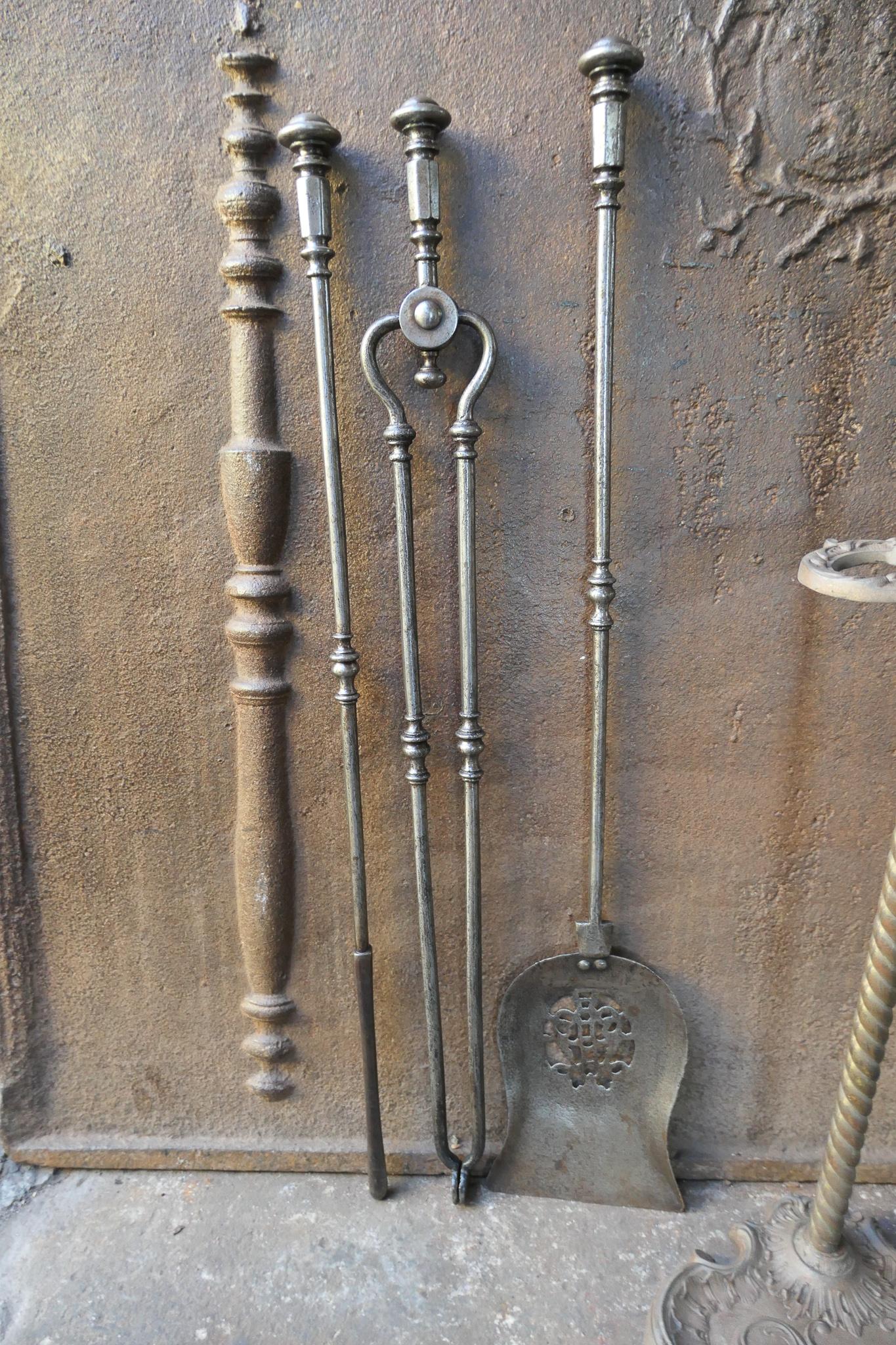 English Set of Fireplace Tools, Victorian Companion Set, 19th Century For Sale 9