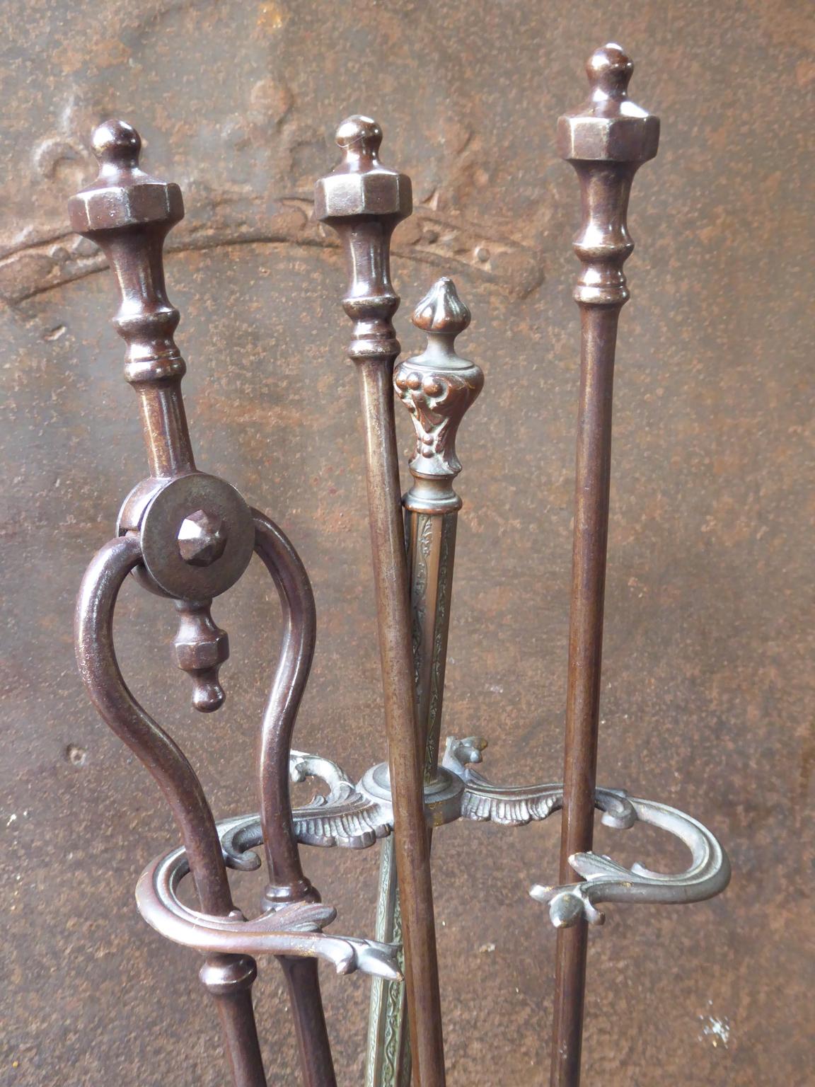 English Set of Fireplace Tools, Victorian Companion Set, 19th Century In Good Condition In Amerongen, NL