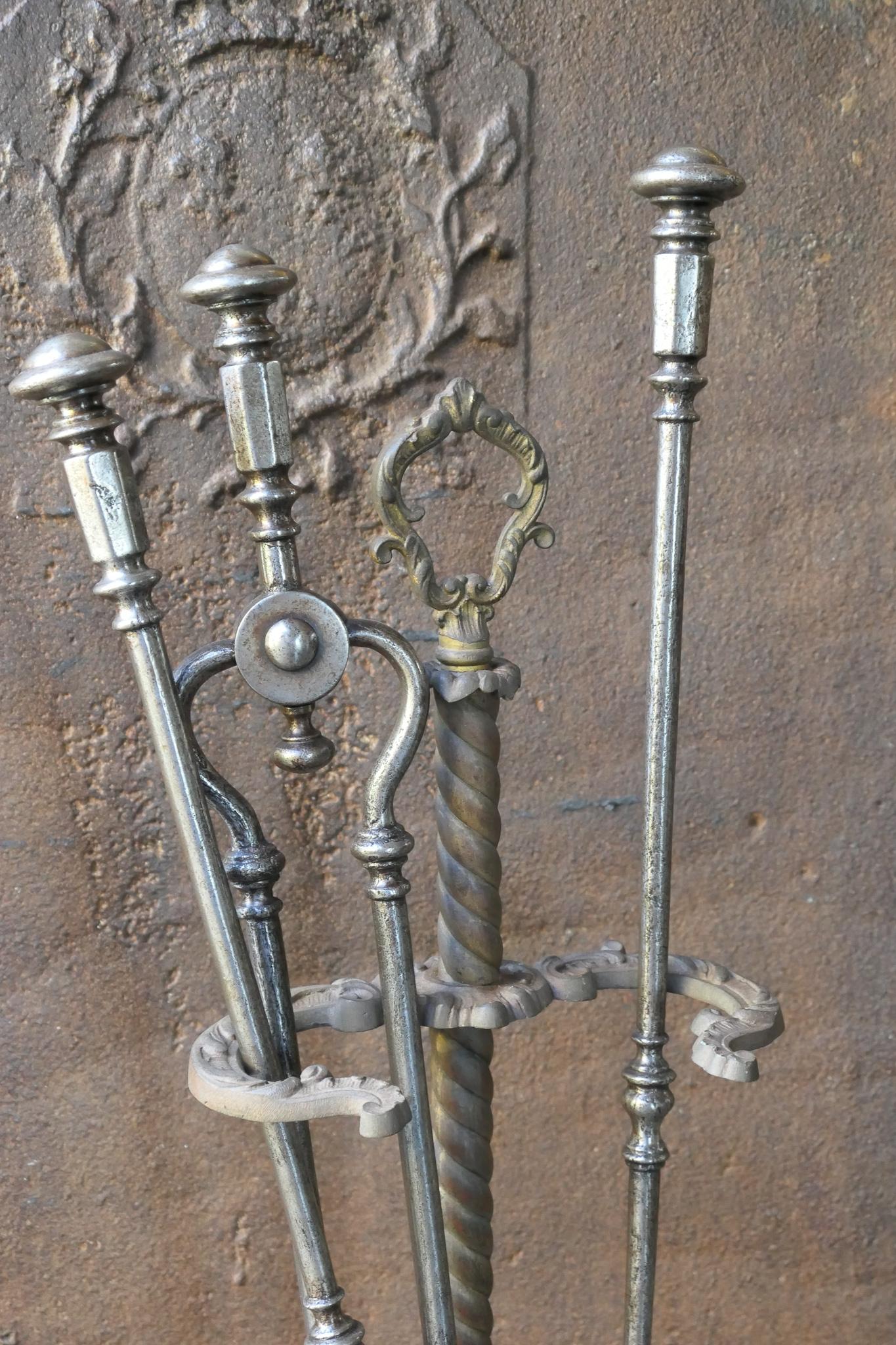 English Set of Fireplace Tools, Victorian Companion Set, 19th Century For Sale 2
