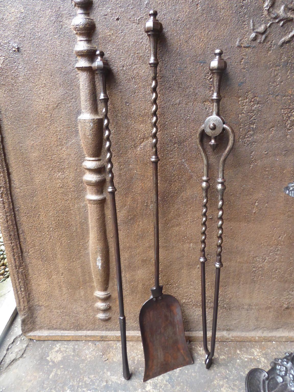 English Set of Fireplace Tools, Victorian Companion Set, 19th Century For Sale 2