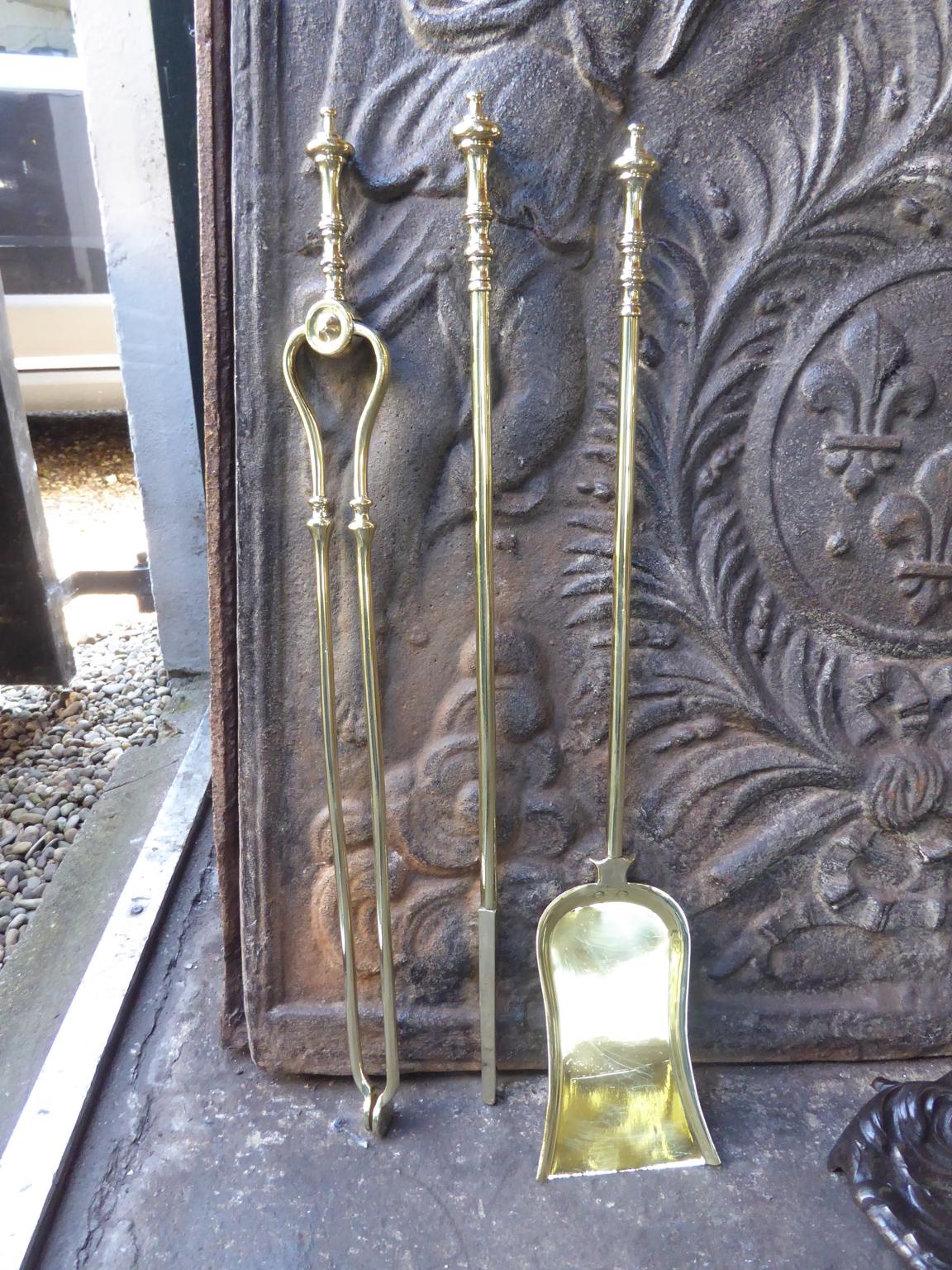 English Set of Fireplace Tools, Victorian Companion Set, 19th Century For Sale 3