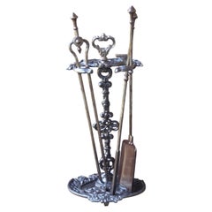 Englisches Set Kaminbesteck, viktorianisches Companion-Set, 19. Jahrhundert