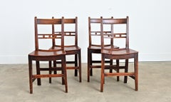 English Set of Four Georgian Period Oak Dining Chairs