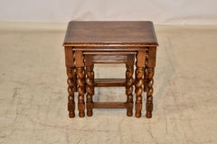 English Set of Three Nesting Tables, circa 1900