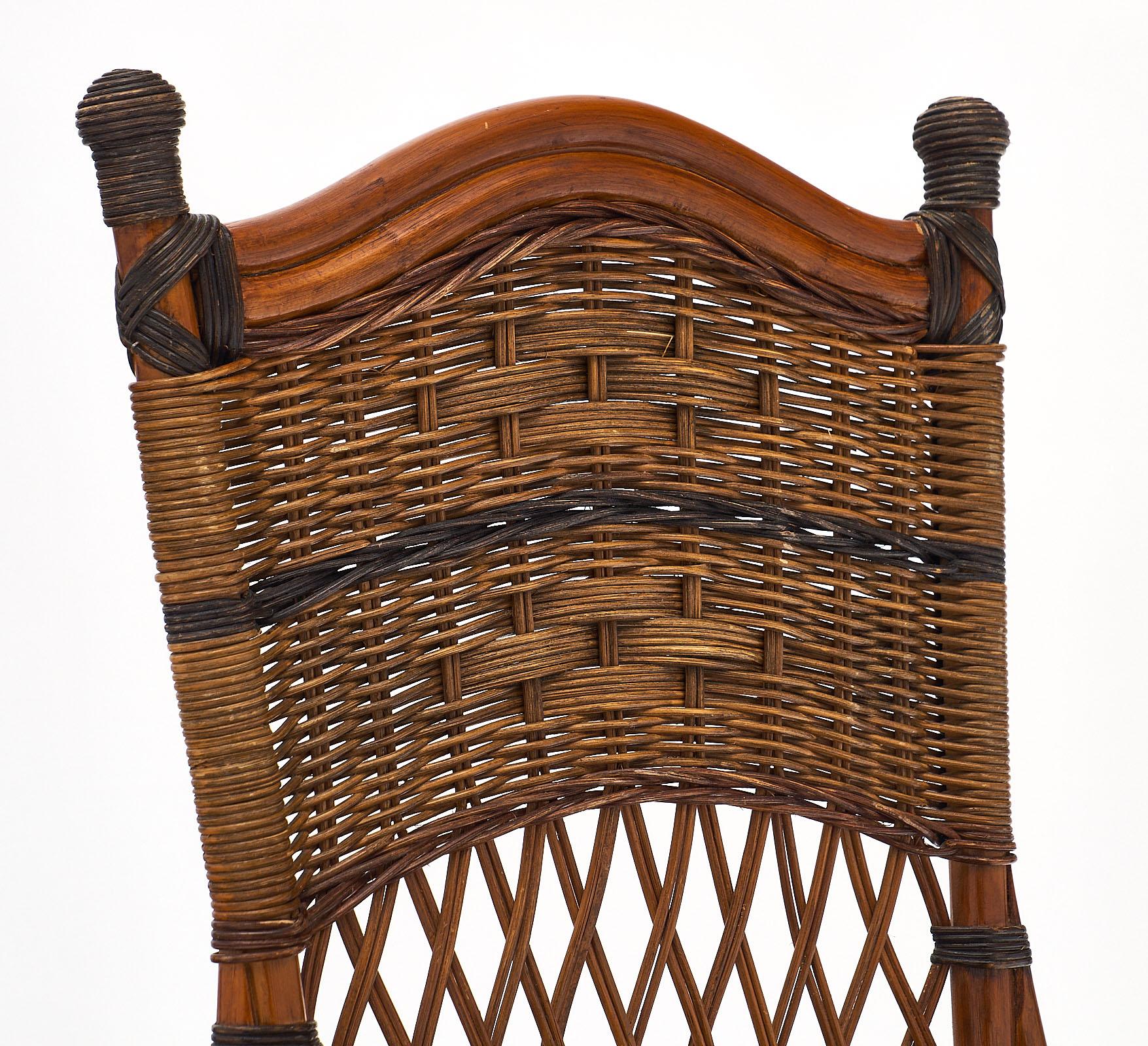 Mid-20th Century English Set of Wicker Chairs and Table