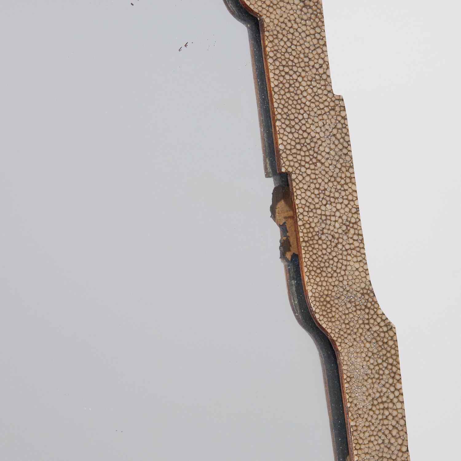 Early 20th Century English  Shagreen Frame Table Mirror by Asprey & Co For Sale