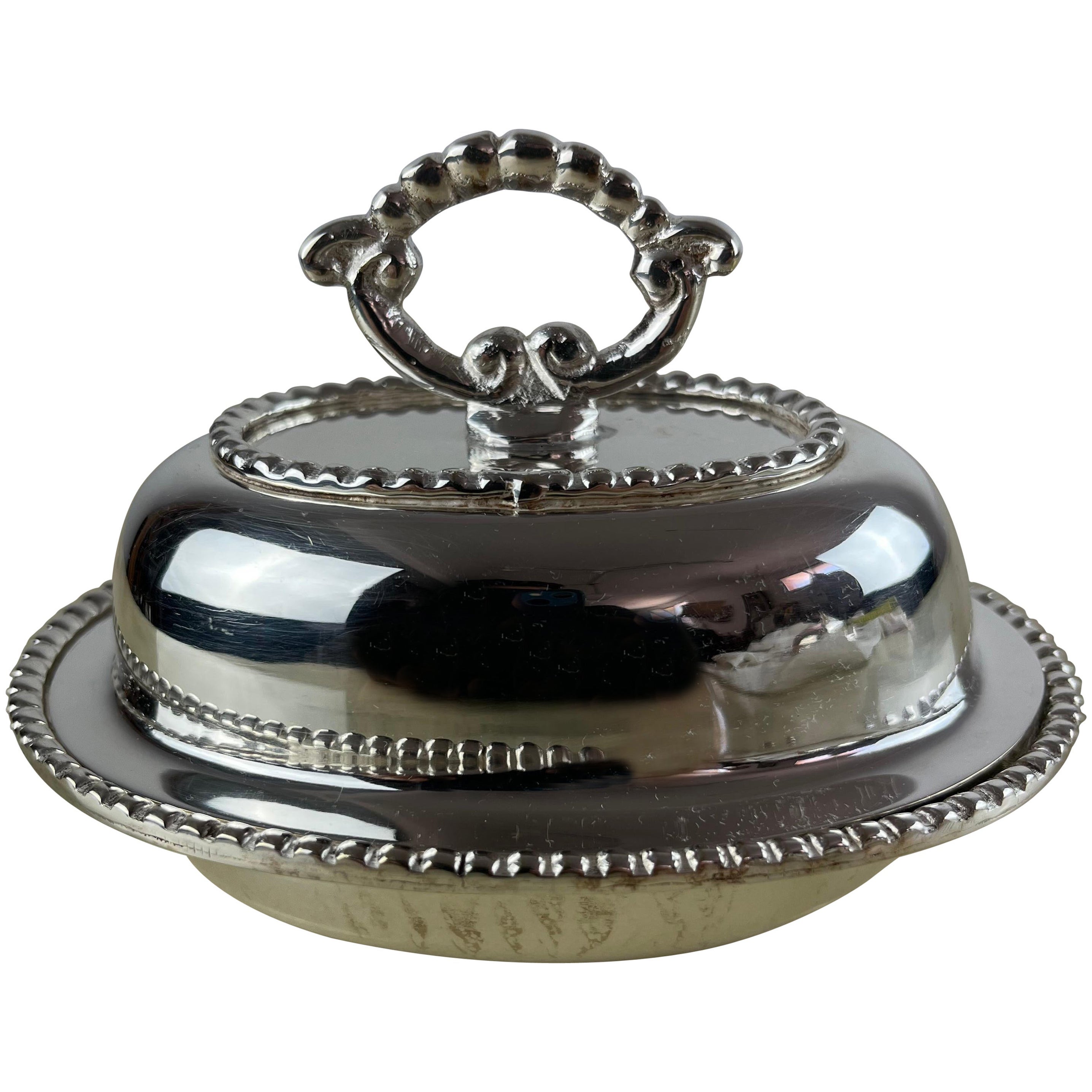 Englischer Sheffield- und Crystal Caviar-Halter, 80er Jahre