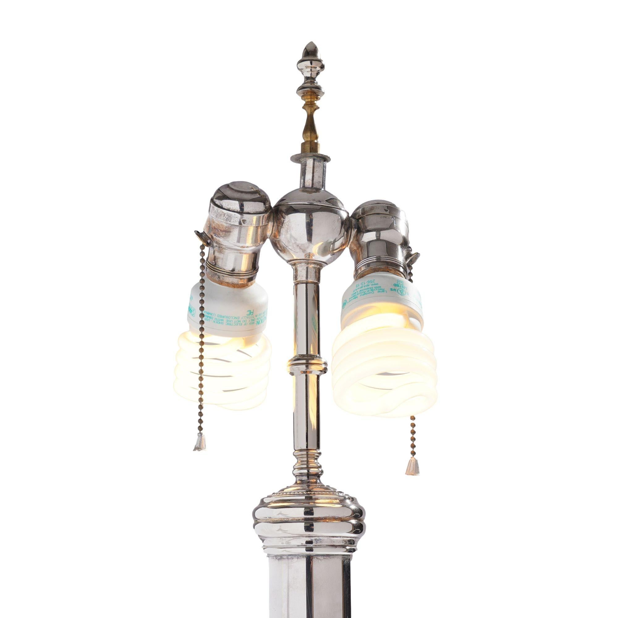 English Sheffield banquet table lamp, c. 1850-60 In Good Condition For Sale In Kenilworth, IL