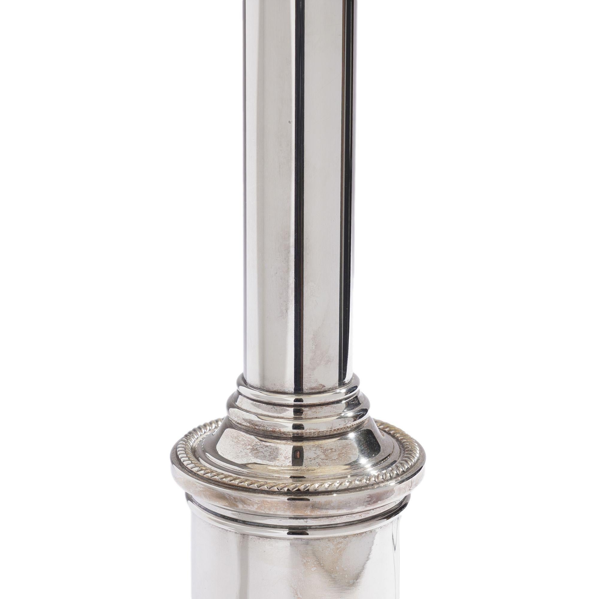 19th Century English Sheffield banquet table lamp, c. 1850-60 For Sale