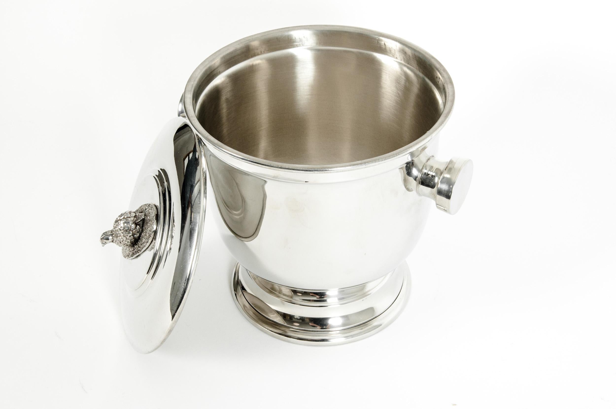 English Sheffield Barware Silver Plated Covered Ice Bucket 5