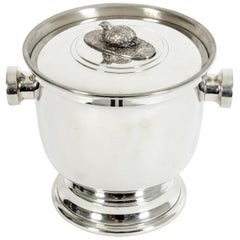 English Sheffield Barware Silver Plated Covered Ice Bucket