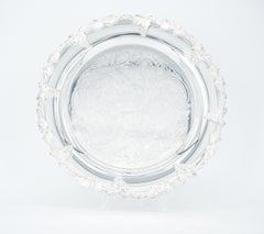 English Sheffield Engraved Interior Silver Plate Barware Serving Tray