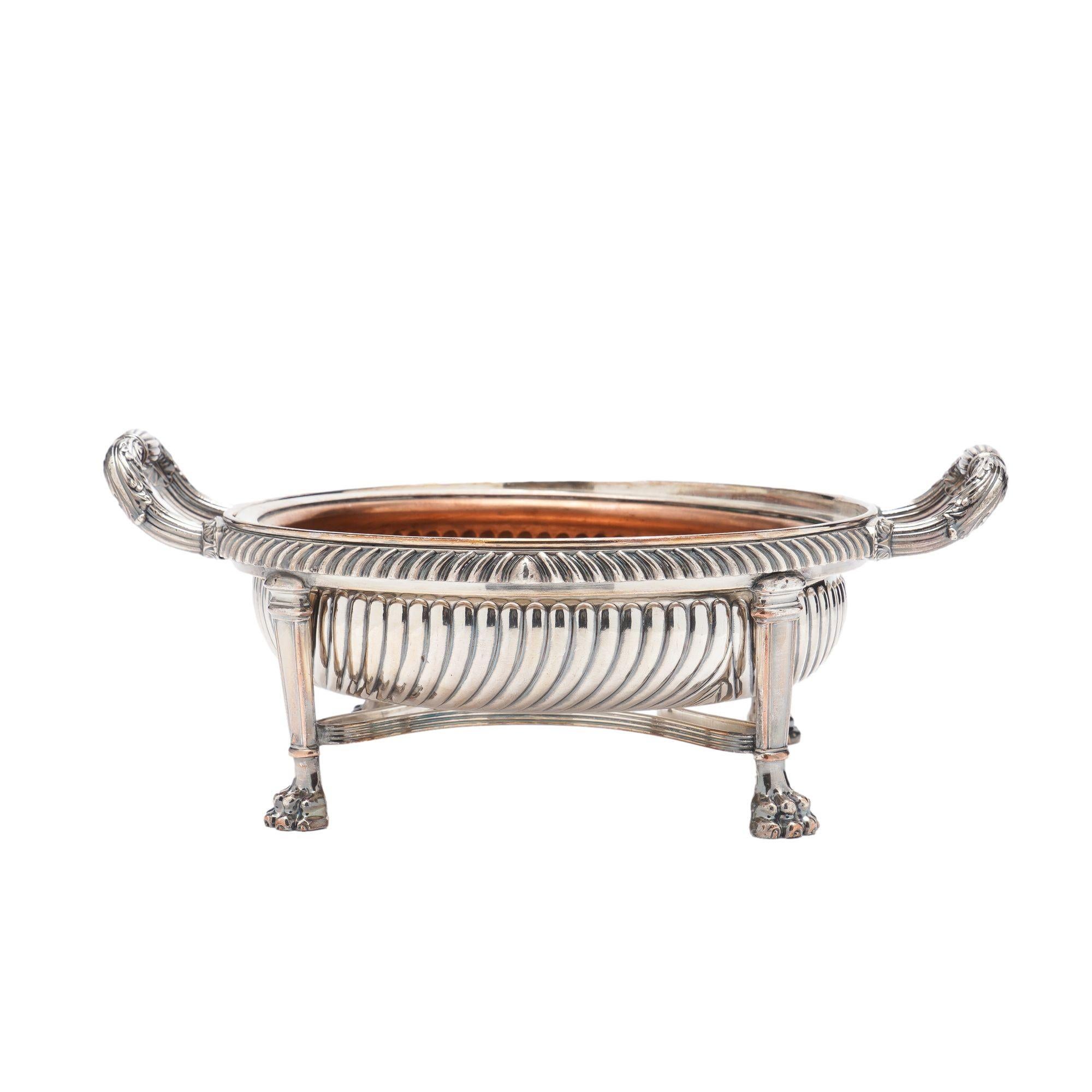 British English Sheffield footed serving bowl, c. 1825 For Sale