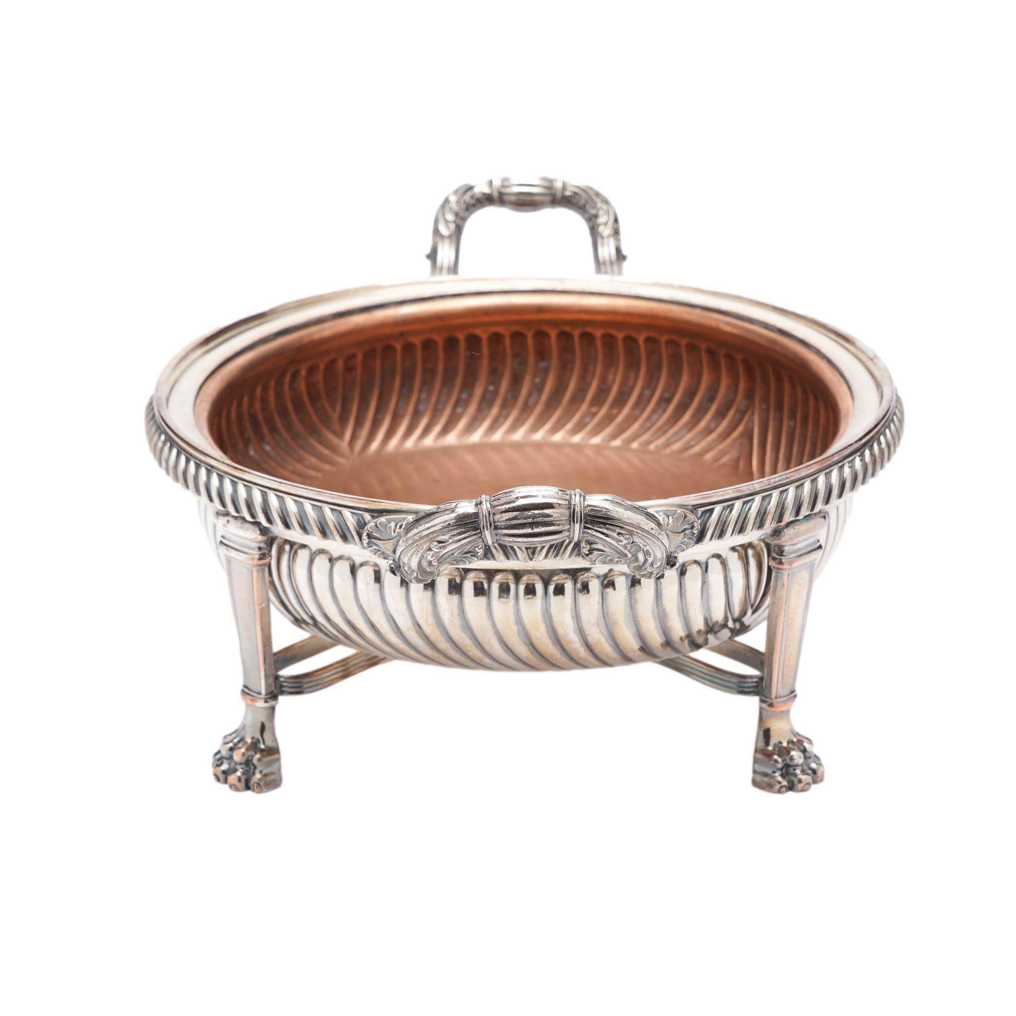 19th Century English Sheffield footed serving bowl, c. 1825 For Sale