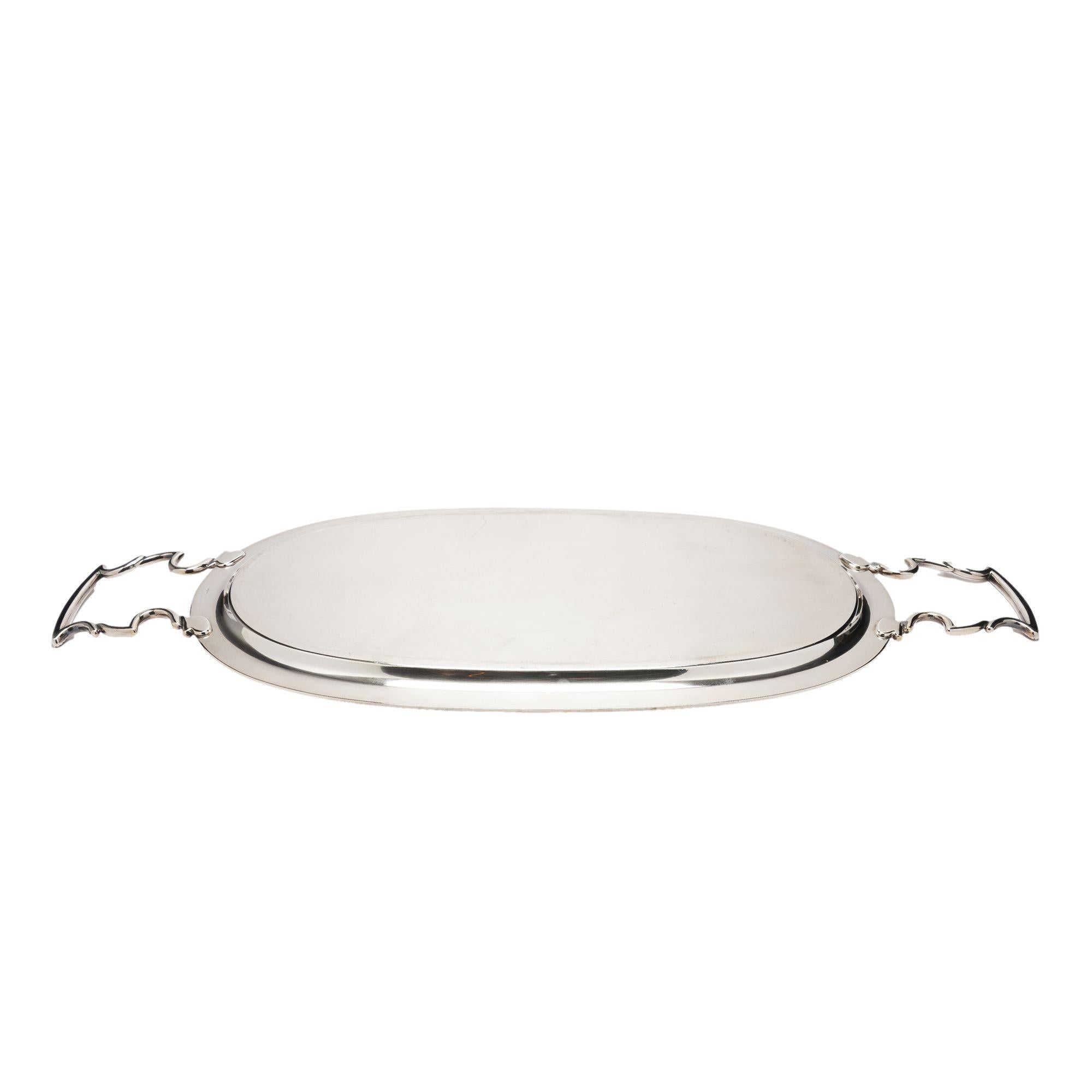 Bandeja ovalada inglesa de Sheffield con asas aplicadas, c. 1892-93 en Bueno estado para la venta en Kenilworth, IL
