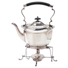 English Sheffield-Plate Tea Pot with Warming Stand
