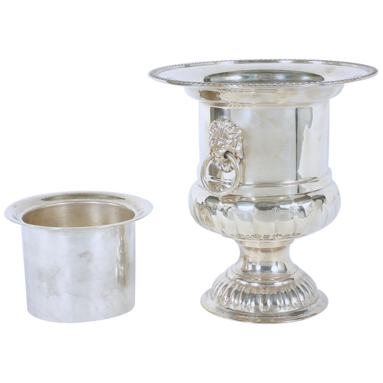 English Sheffield Plated Barware Wine Cooler