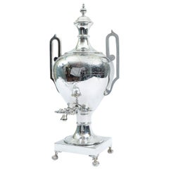 English Sheffield Regency Silver Plated Footed Samovar