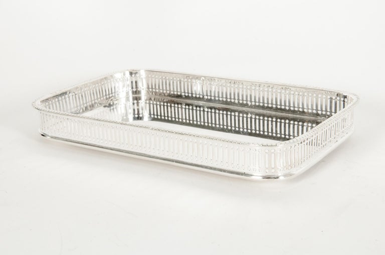 English Sheffield Silver Plated Barware / Tableware Footed Tray For