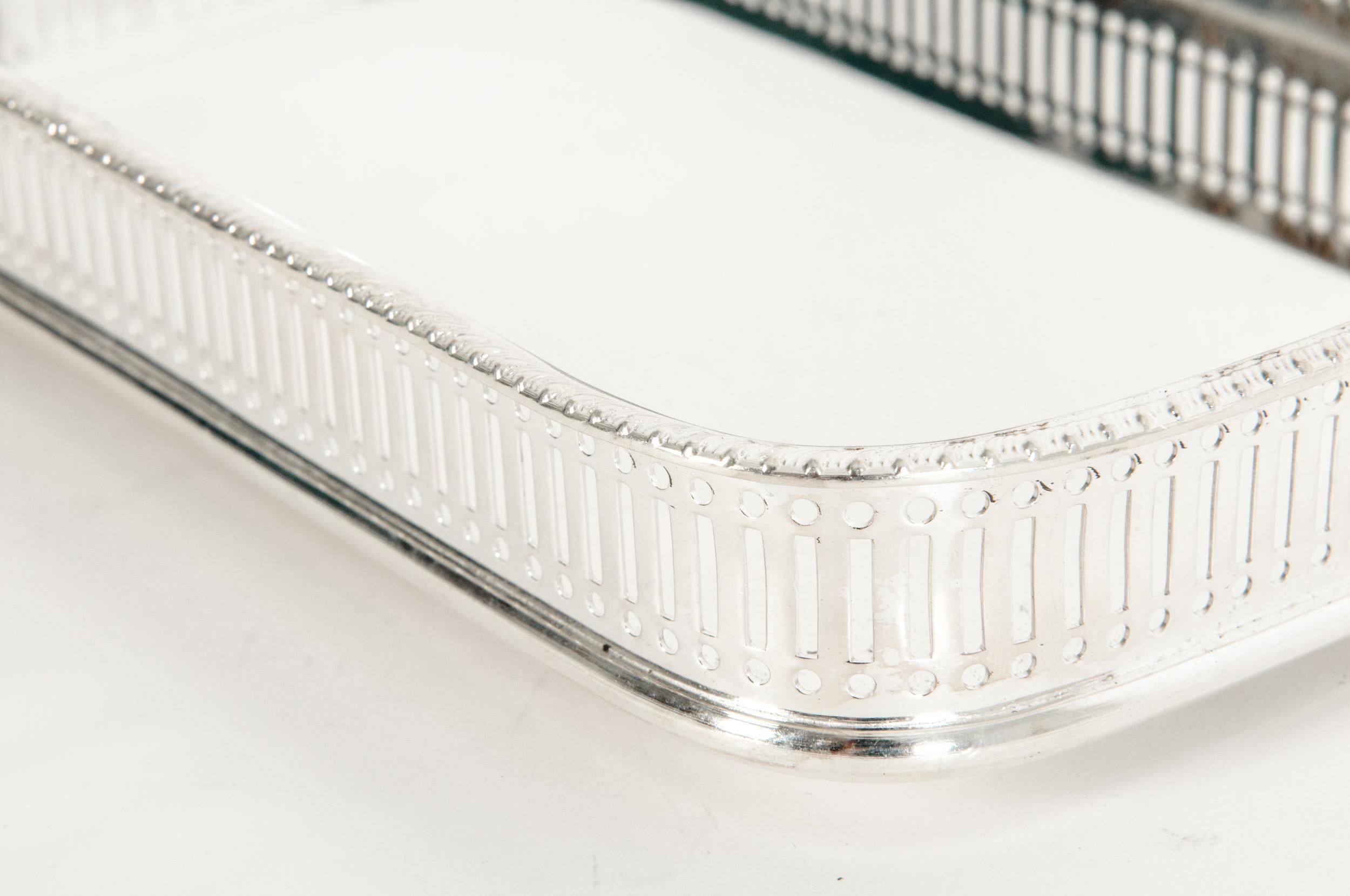 20th Century English Sheffield Plated Barware / Tableware Footed Tray