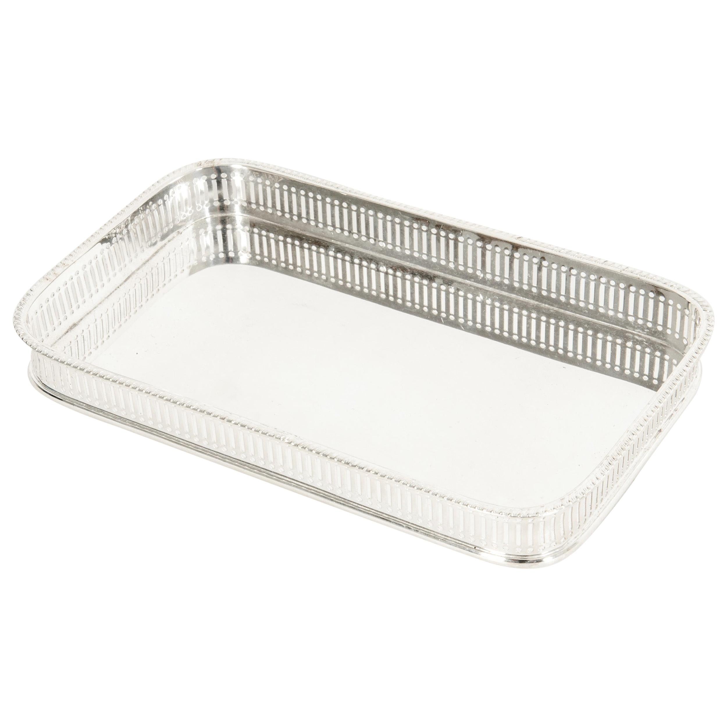 English Sheffield Plated Barware / Tableware Footed Tray