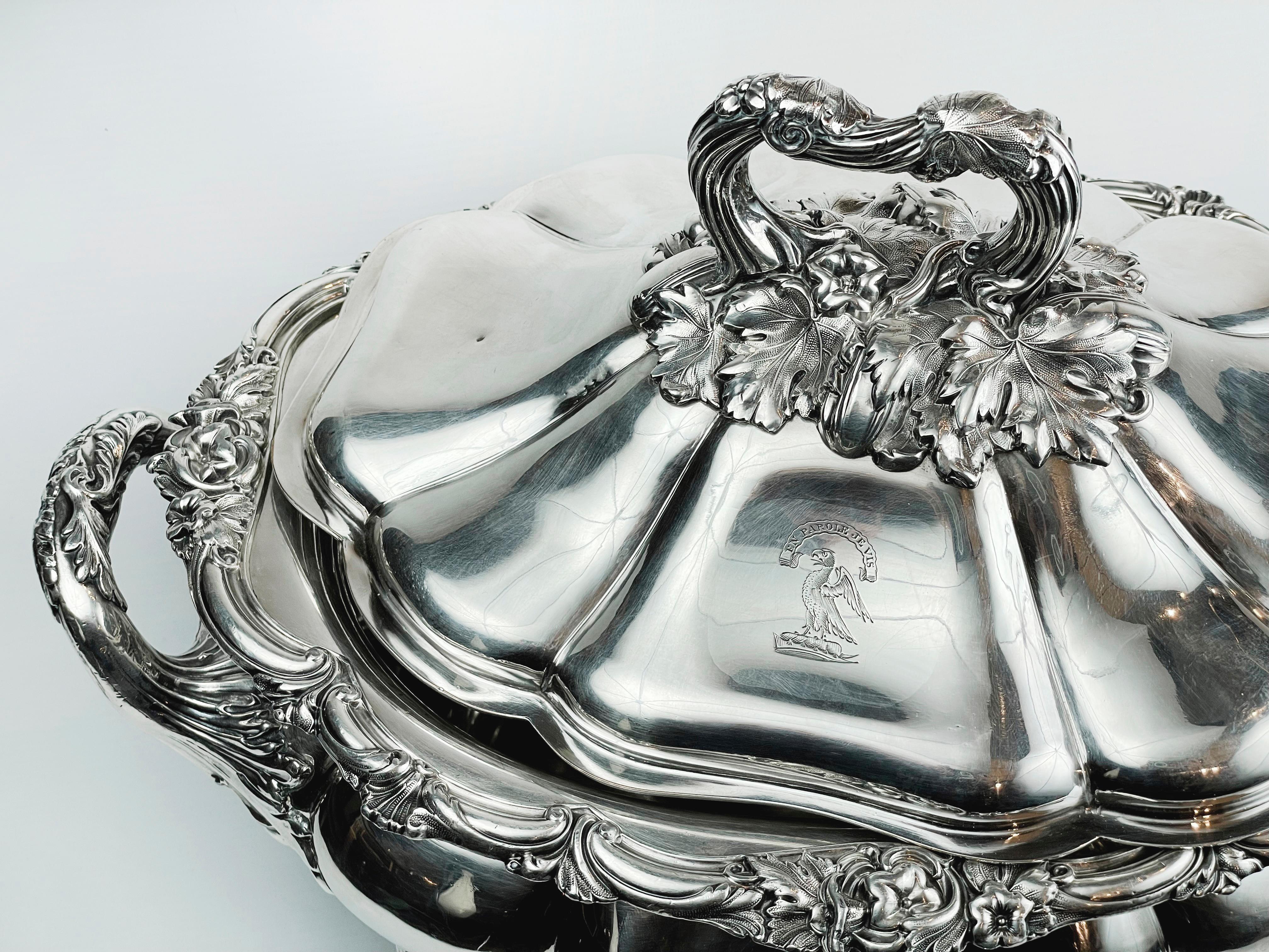 19th Century English Sheffield Silver Plated Covered Tureen For Sale
