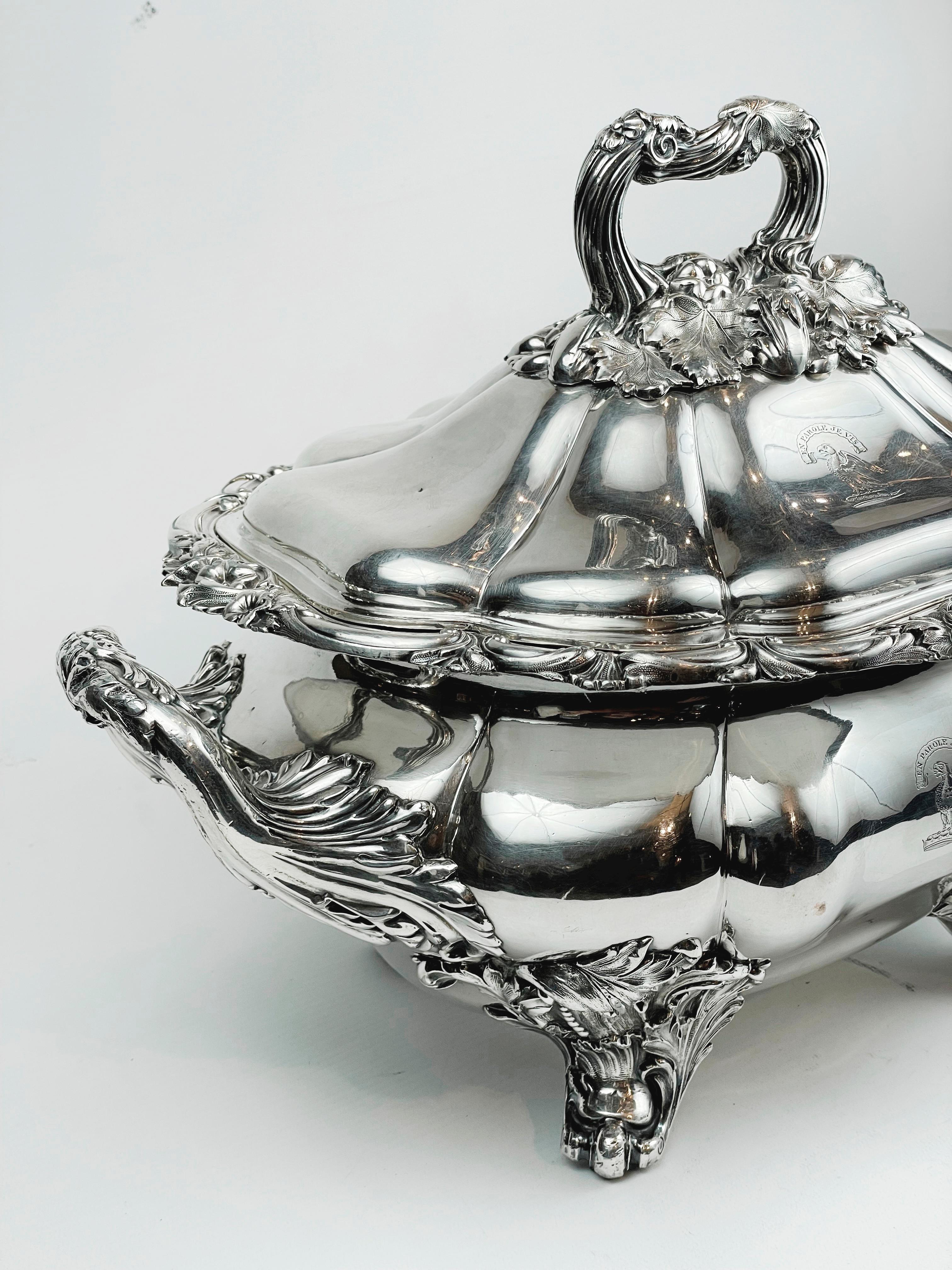 English Sheffield Silver Plated Covered Tureen For Sale 5