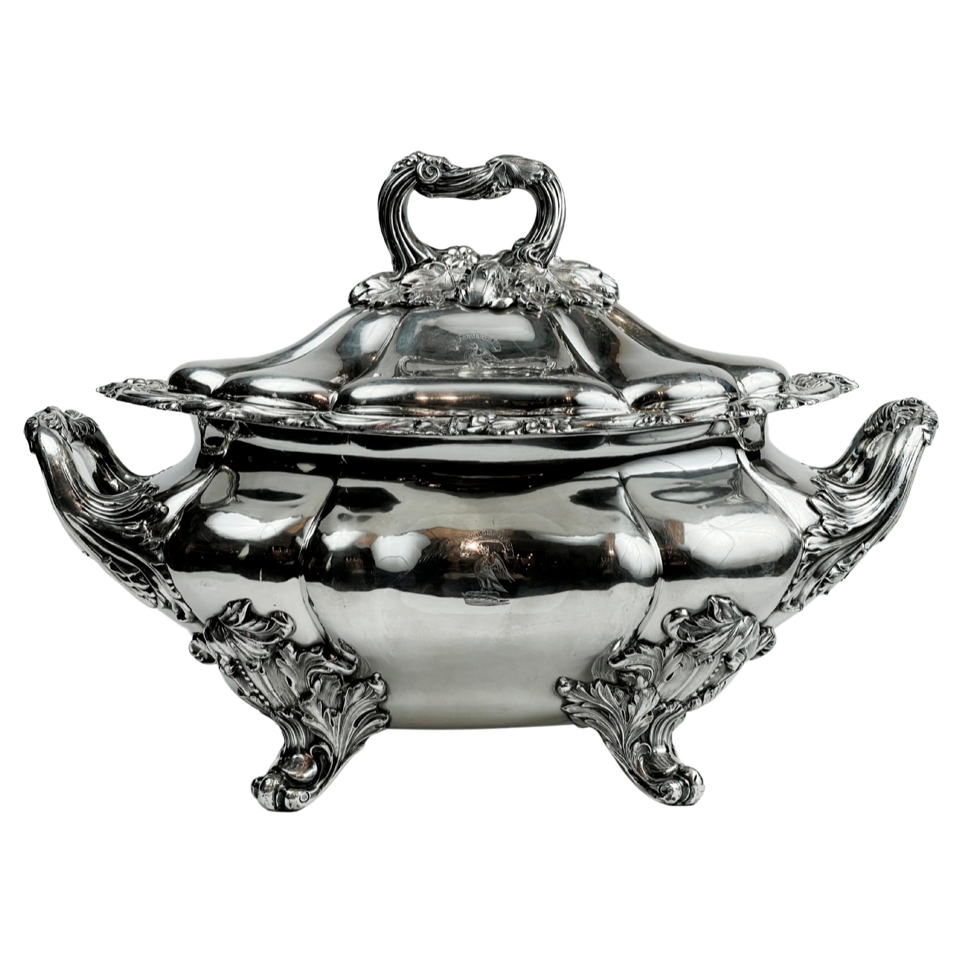 English Sheffield Silver Plated Covered Tureen