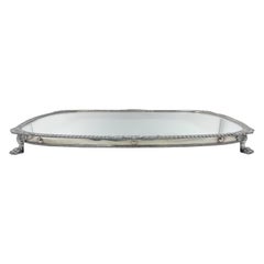 English Sheffield Silver-Plated Footed Mirror Plateau