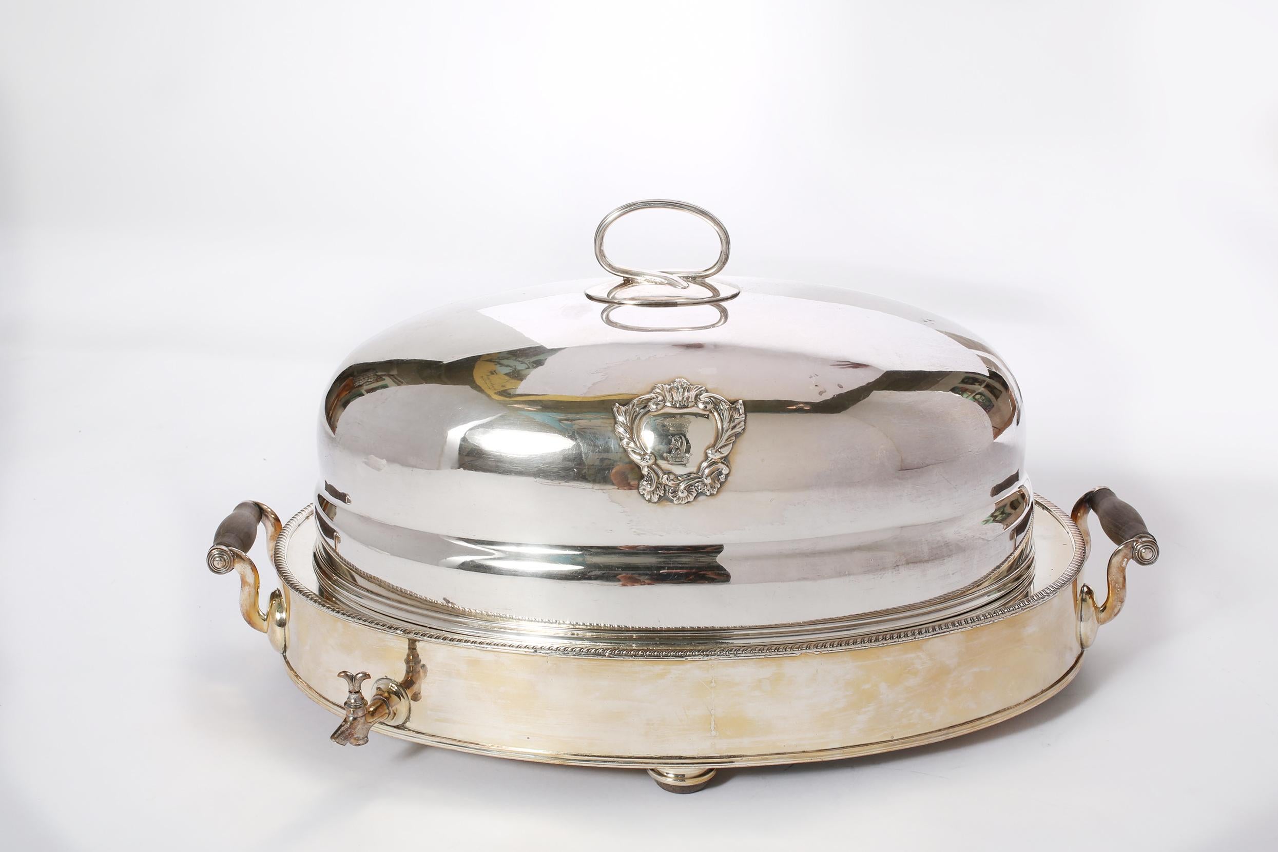 English Sheffield Silver Plated Meat Dome Service Set 5