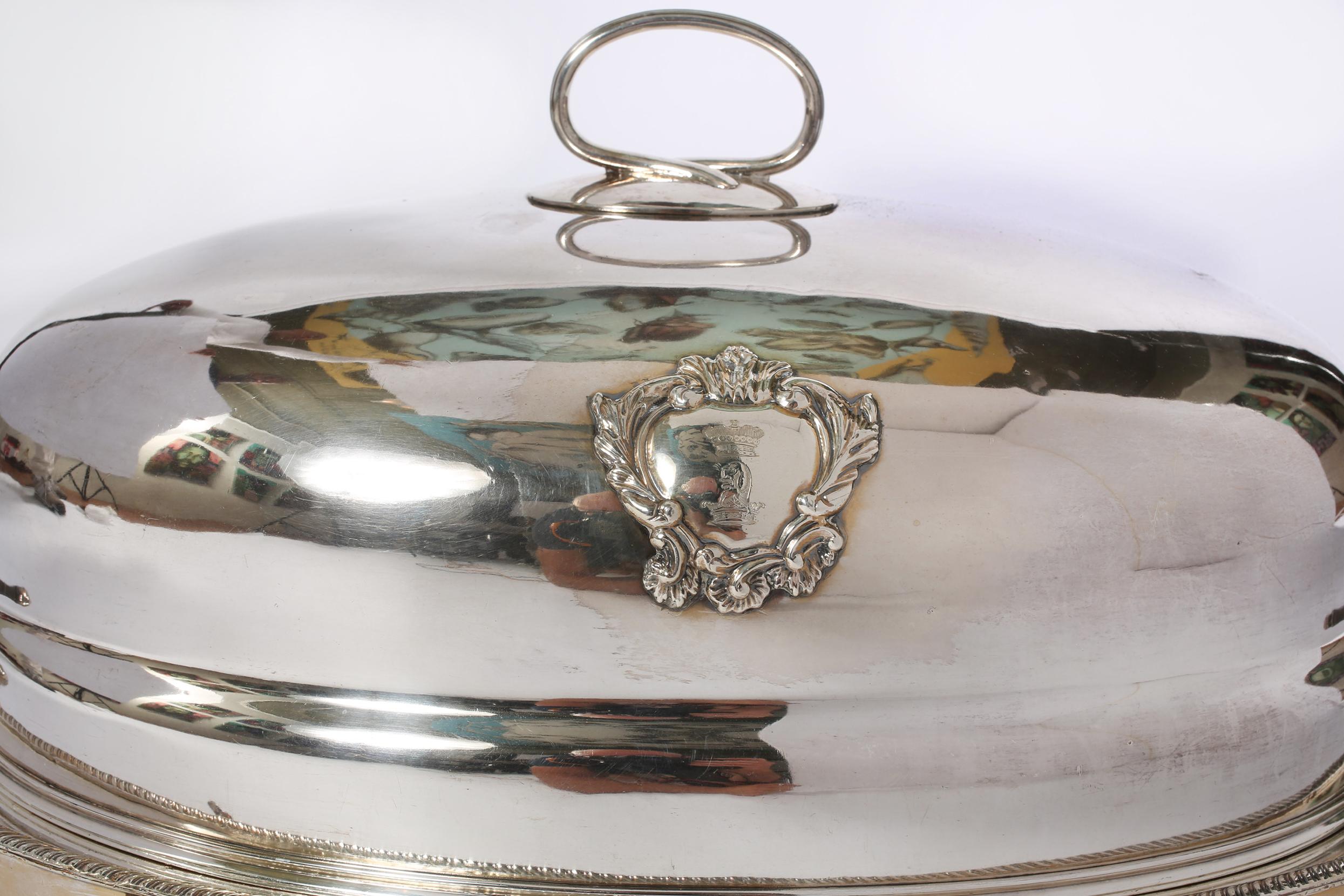 European English Sheffield Silver Plated Meat Dome Service Set