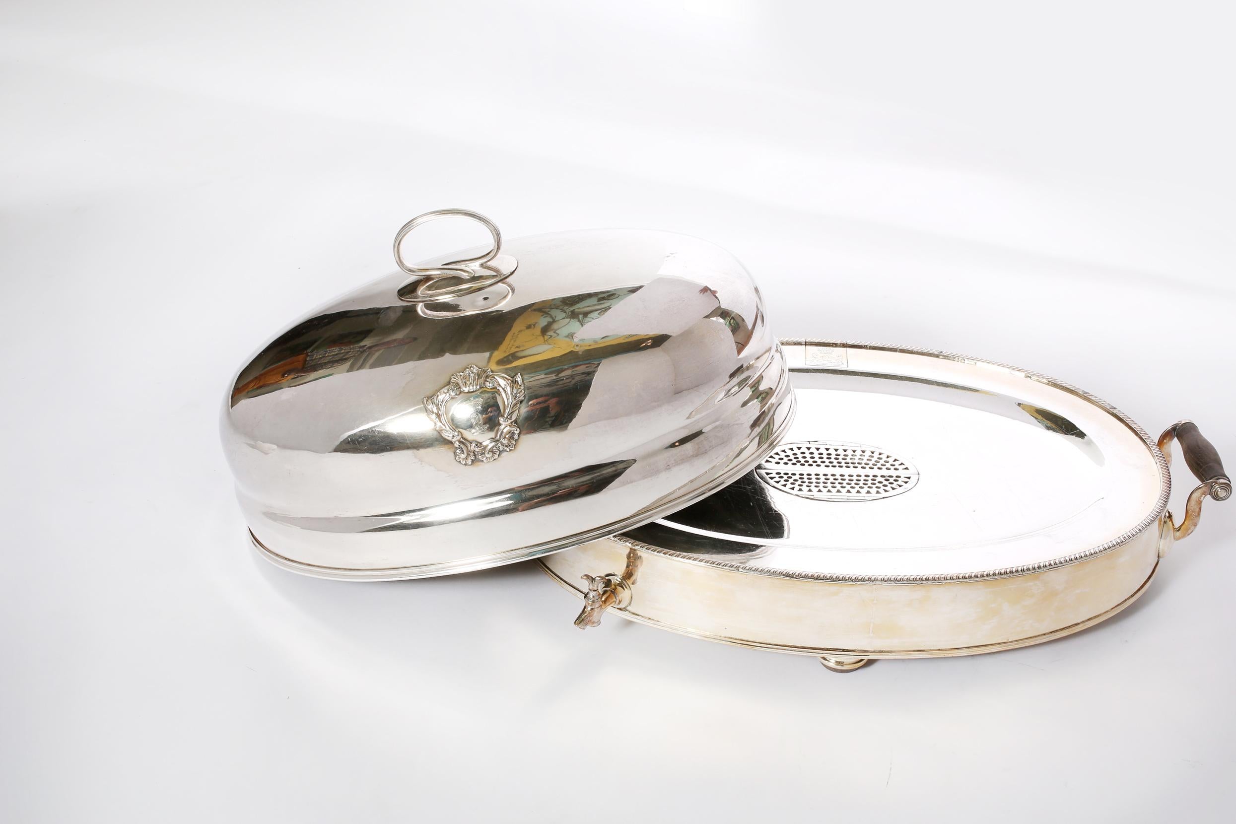 English Sheffield Silver Plated Meat Dome Service Set 2