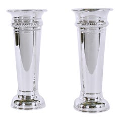 English Sheffield Silver Plated Pair of Vases