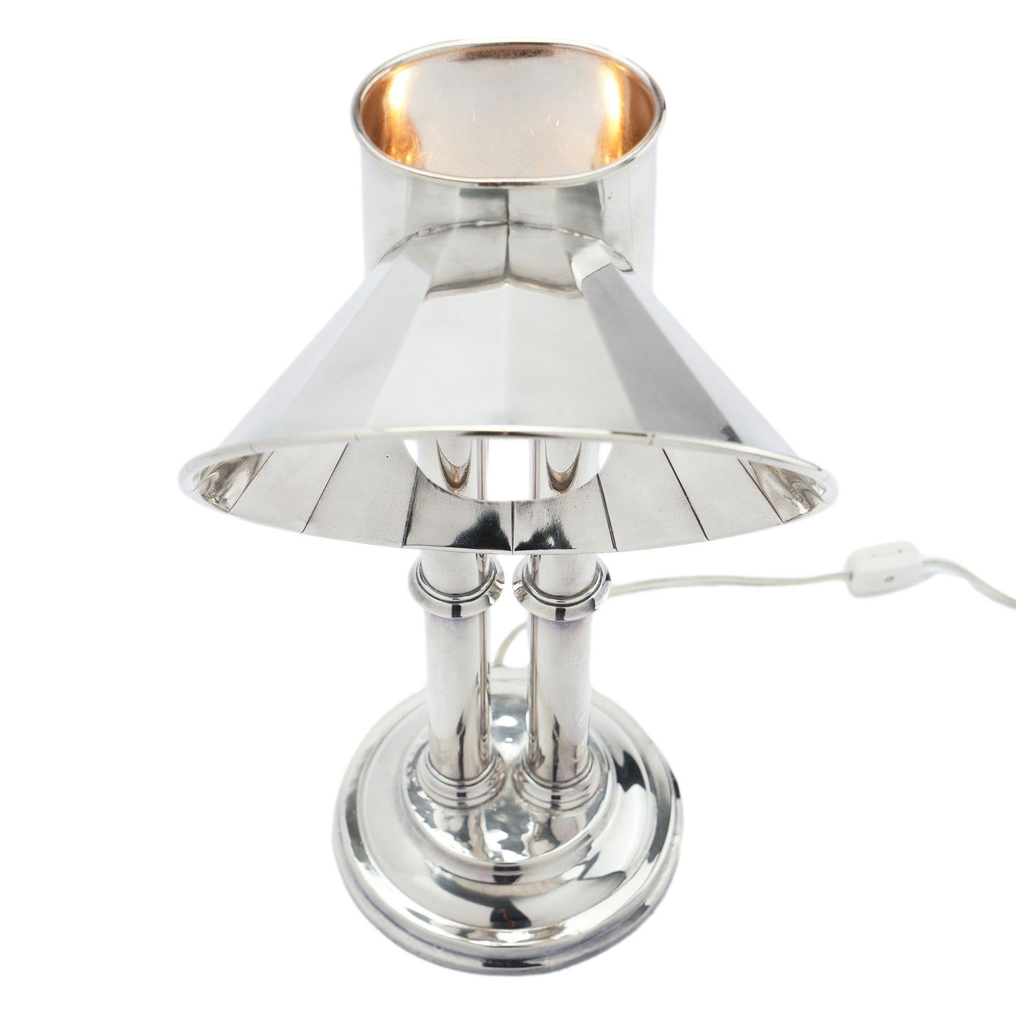 Englische Sheffield- Pulpit-Lampe aus versilbertem Kupfer und Messing, 1835 im Angebot 5