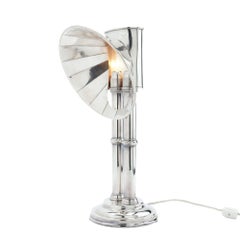 English Sheffield silvered copper and brass pulpit lamp, 1835