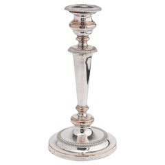 English Sheffield Sterling Silver on Copper Candlestick, 1825