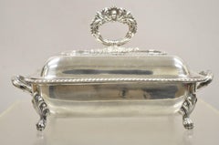 English Sheffield Victorian Silver Plated Lidded Food Warmer Serving Platter