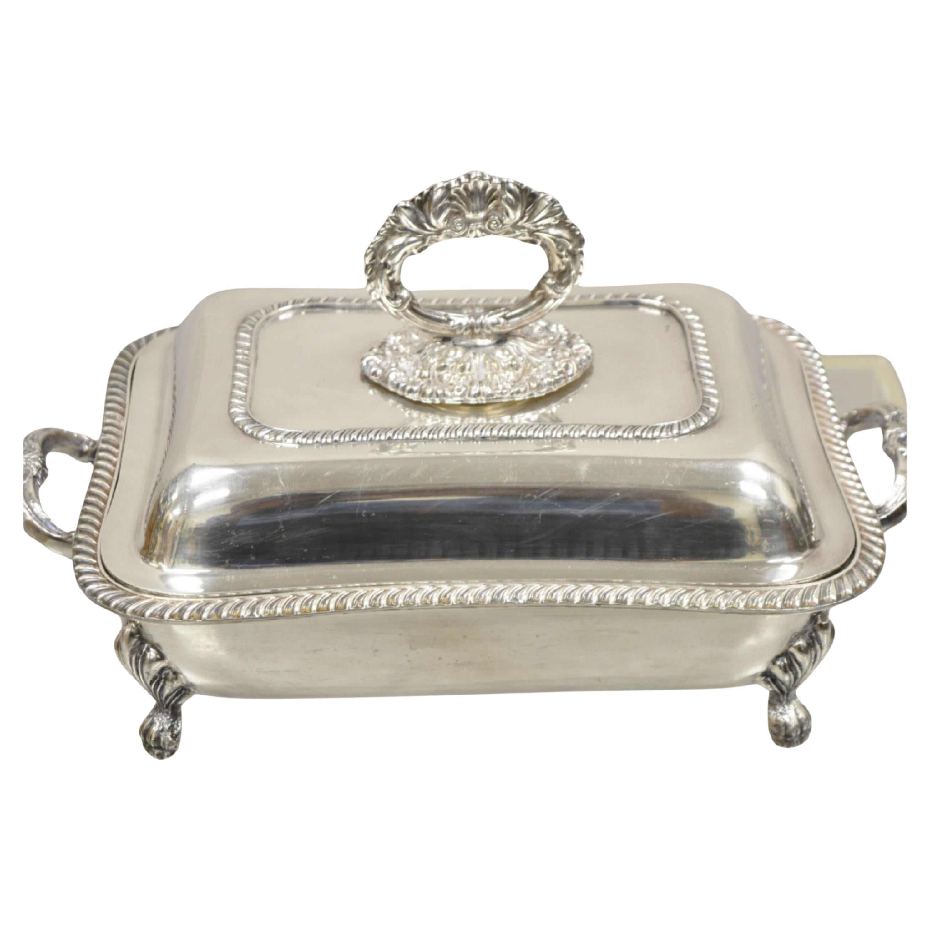 English Sheffield Victorian Silver Plated Lidded Food Warmer Serving Platter For Sale