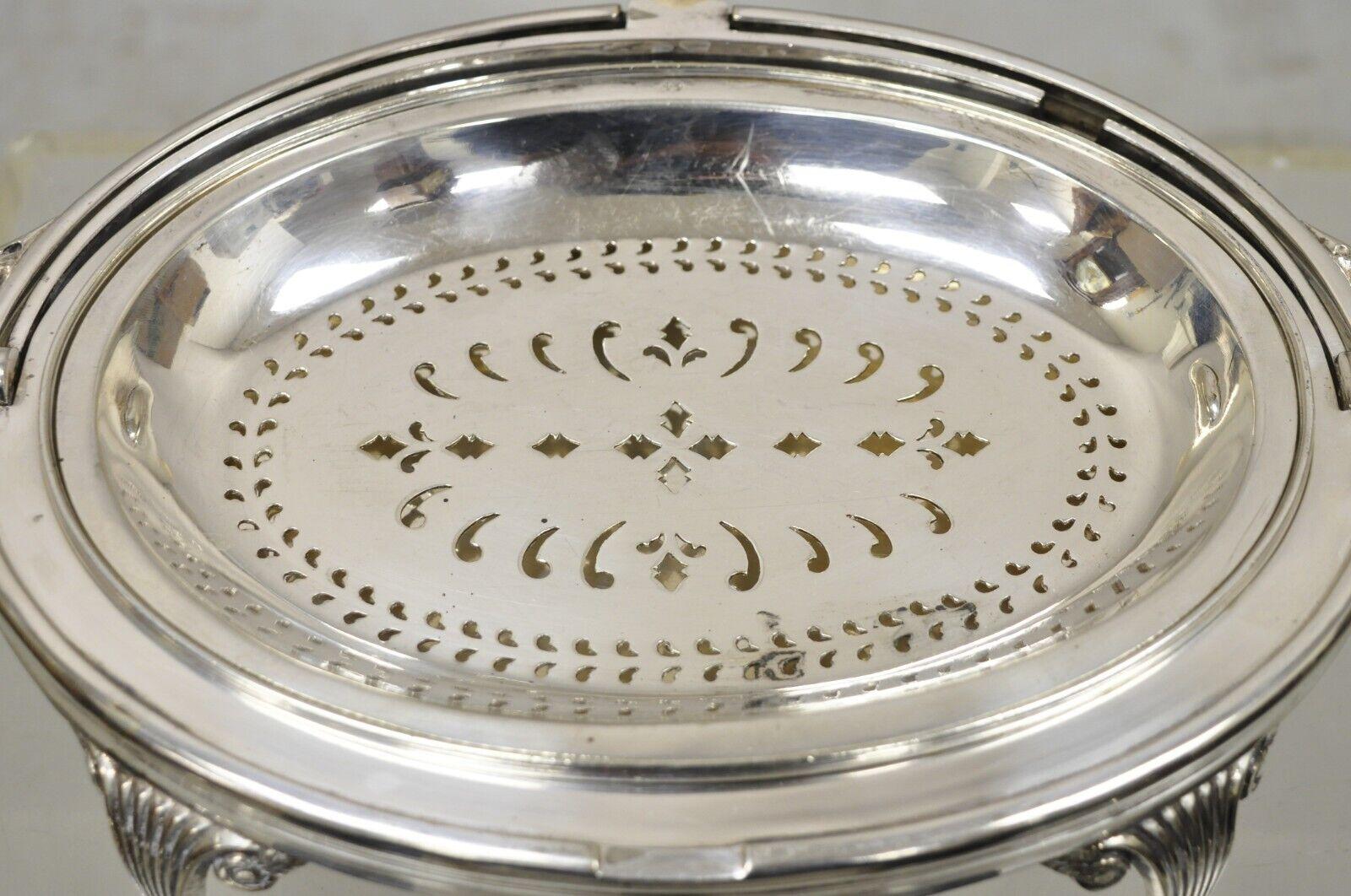 English Sheffield Victorian Silver Plated Rotating Dome Serving Dish Warmer For Sale 5