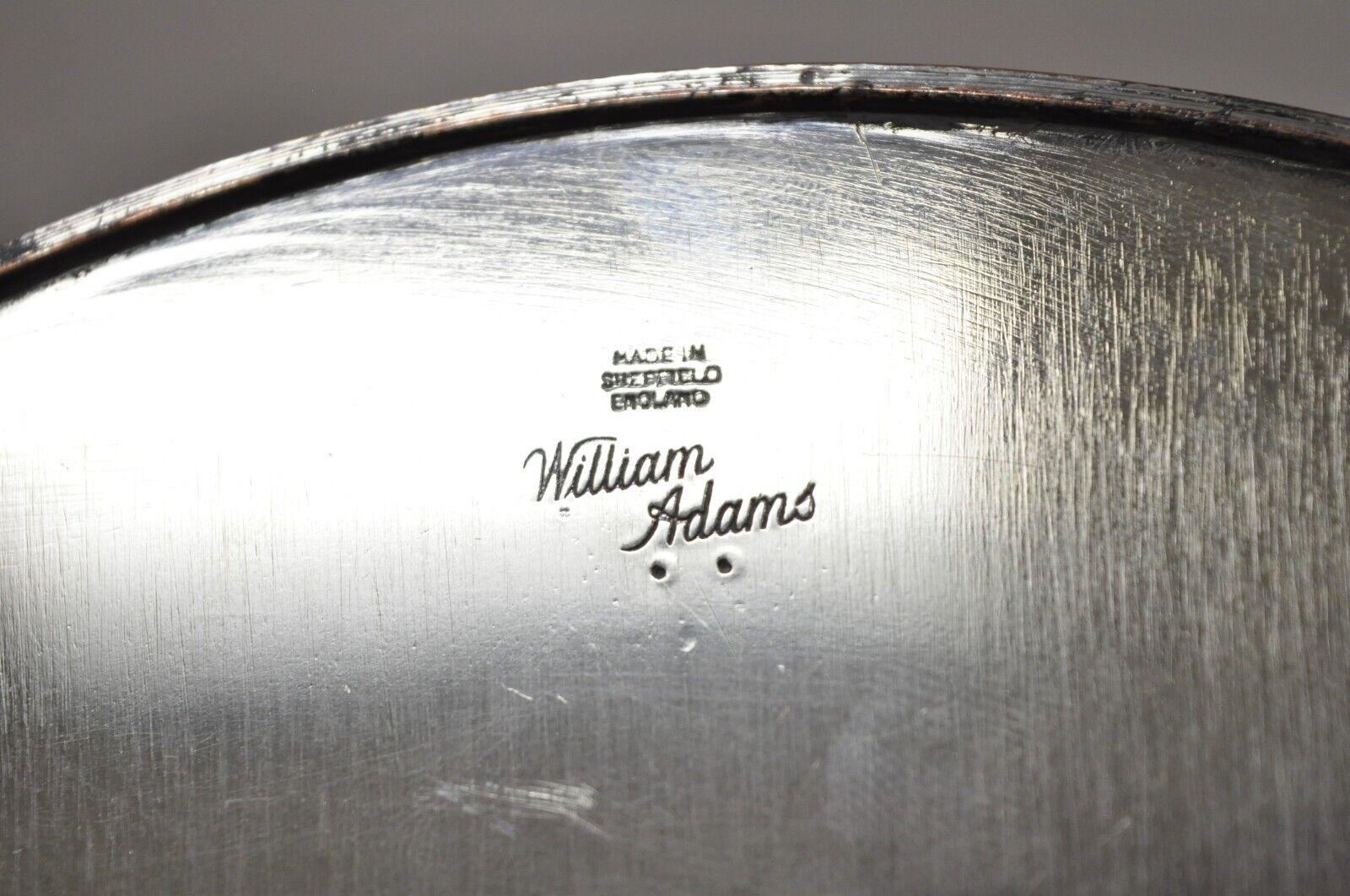 English Sheffield William Adams Silver Plated Pierced Drape Gallery Oval Tray For Sale 3