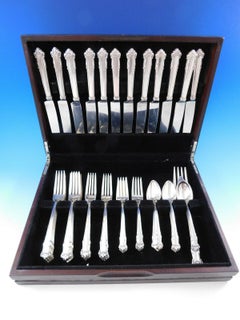 English Shell by Lunt Sterling Silver Flatware Set for 12 Service 63 Pcs Dinner