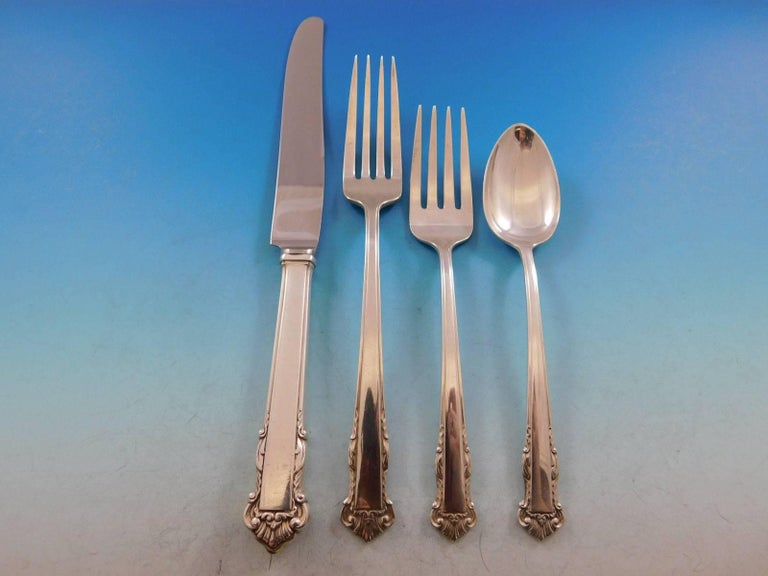 English Shell by Lunt Sterling Silver Flatware Set for 12 Service 64 ...